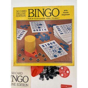 50 Card Deluxe Edition Bingo Game With Plastic Dispenser By Whitman READ